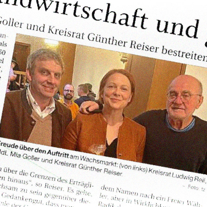 MdL Mia Goller und Kreisrat Günther Reiser bestreiten das Wachsmarkttreffen der Grünen