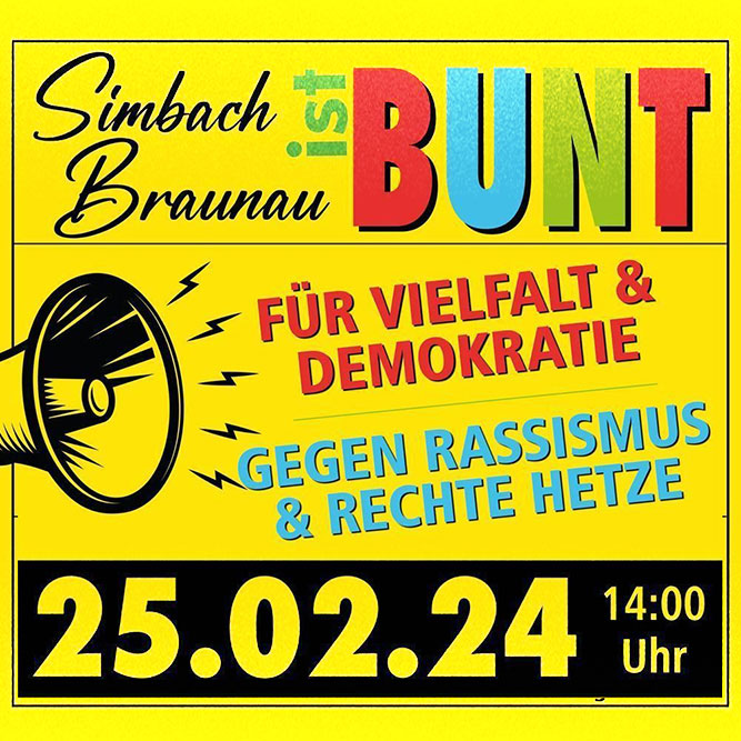 Demo: Simbach/Braunau ist BUNT